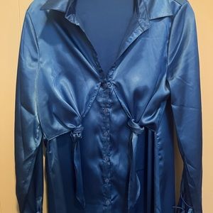 Emerald blue midi dress/robe